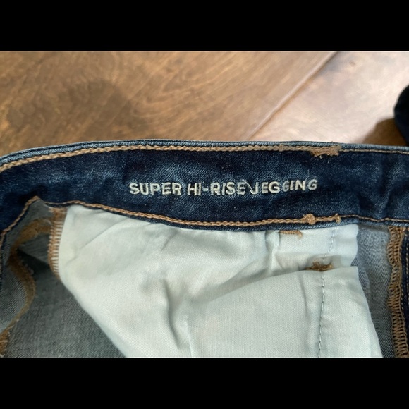 american eagle size 14 long dark denim super high rise jegging - Picture 11 of 11